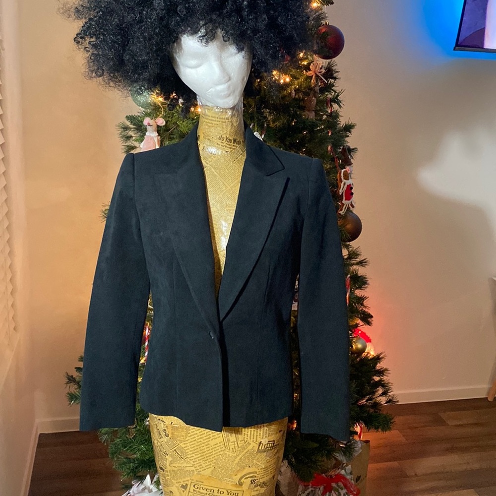 Vintage Bullocks Wilshire Gene Roye black blazer 8 ultra suede